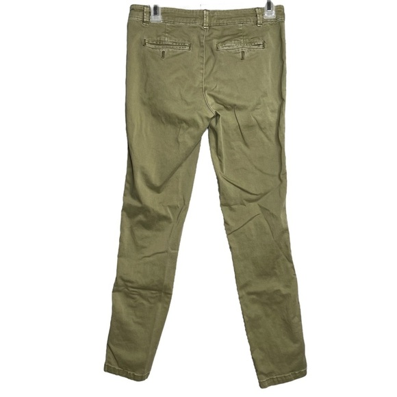 Chino Anthropologie relaxed fit pants pattern tuxedo stripe army olive green 25 - Picture 8 of 8